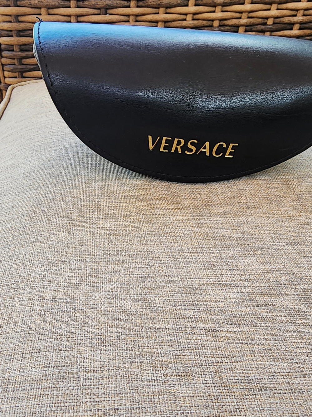 Versace Black Sunglasses with Gold Logo - Picture 3 of 8